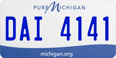 MI license plate DAI4141