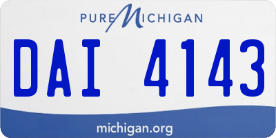 MI license plate DAI4143