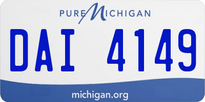 MI license plate DAI4149
