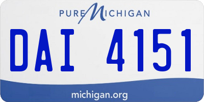 MI license plate DAI4151