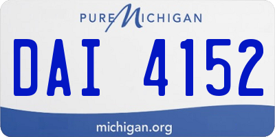 MI license plate DAI4152
