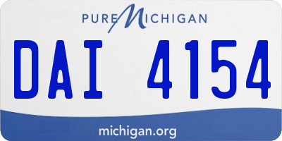 MI license plate DAI4154