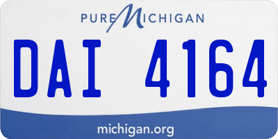 MI license plate DAI4164