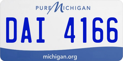 MI license plate DAI4166