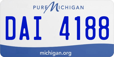 MI license plate DAI4188