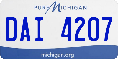 MI license plate DAI4207