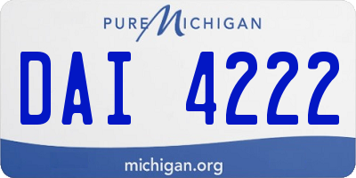 MI license plate DAI4222