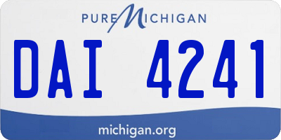 MI license plate DAI4241