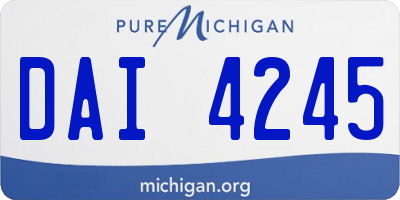 MI license plate DAI4245