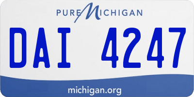MI license plate DAI4247