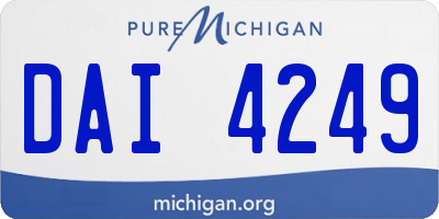 MI license plate DAI4249
