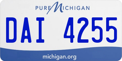 MI license plate DAI4255