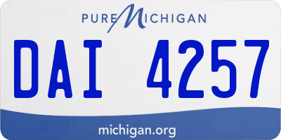 MI license plate DAI4257