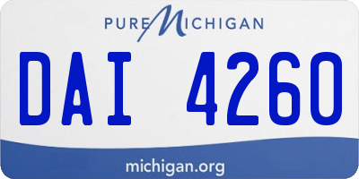 MI license plate DAI4260