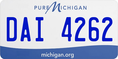 MI license plate DAI4262