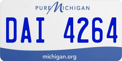 MI license plate DAI4264