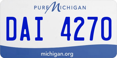 MI license plate DAI4270