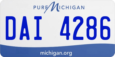 MI license plate DAI4286