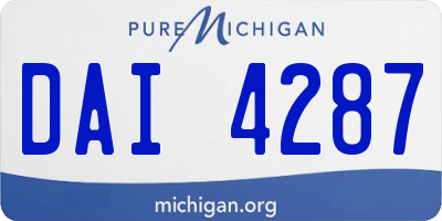 MI license plate DAI4287