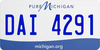 MI license plate DAI4291