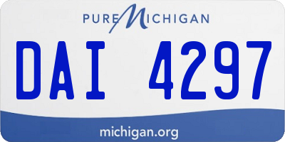 MI license plate DAI4297