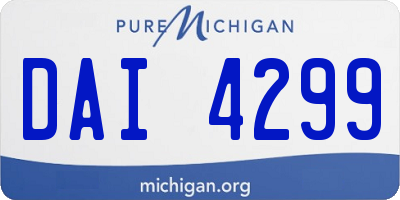 MI license plate DAI4299