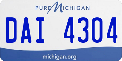 MI license plate DAI4304