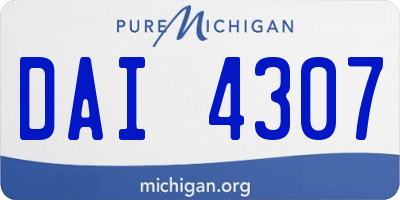 MI license plate DAI4307