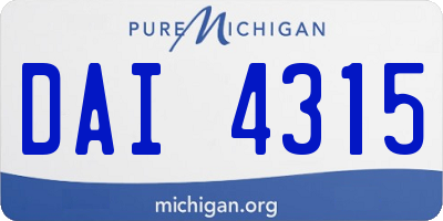 MI license plate DAI4315