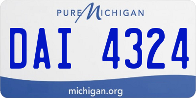 MI license plate DAI4324