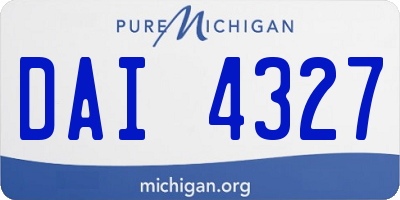 MI license plate DAI4327