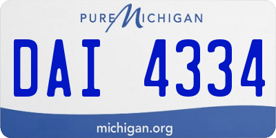 MI license plate DAI4334