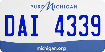 MI license plate DAI4339