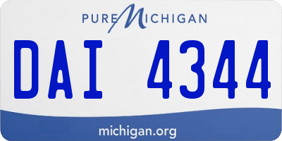 MI license plate DAI4344