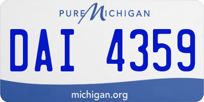 MI license plate DAI4359