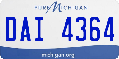 MI license plate DAI4364