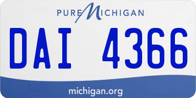 MI license plate DAI4366
