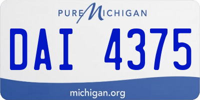 MI license plate DAI4375