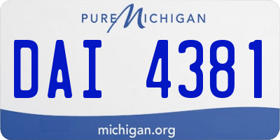 MI license plate DAI4381