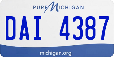 MI license plate DAI4387