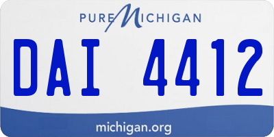 MI license plate DAI4412