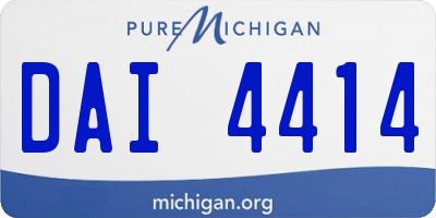 MI license plate DAI4414