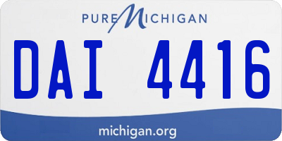 MI license plate DAI4416