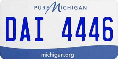 MI license plate DAI4446