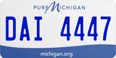 MI license plate DAI4447