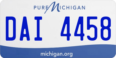 MI license plate DAI4458