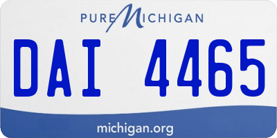 MI license plate DAI4465