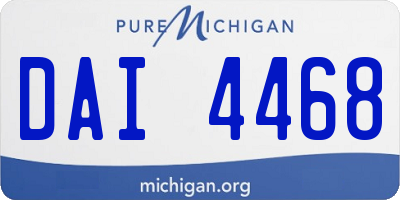 MI license plate DAI4468