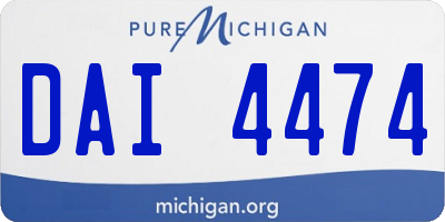 MI license plate DAI4474