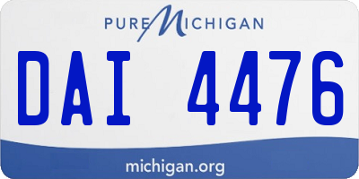MI license plate DAI4476